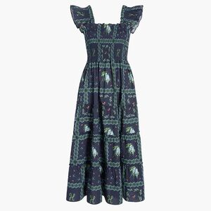 Hill House Home The Ellie Nap Dress Navy Floral Patchwork